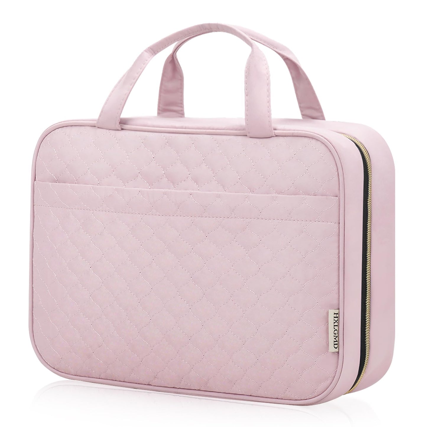 HXLGMD Travel Size Toiletry Bag for Women, Portable Cosmetic Bag with Hanging Hook, Travel Essentials Water-resistant Makeup Organizer for Accessories, Shampoo, Full-size Container, Toiletries