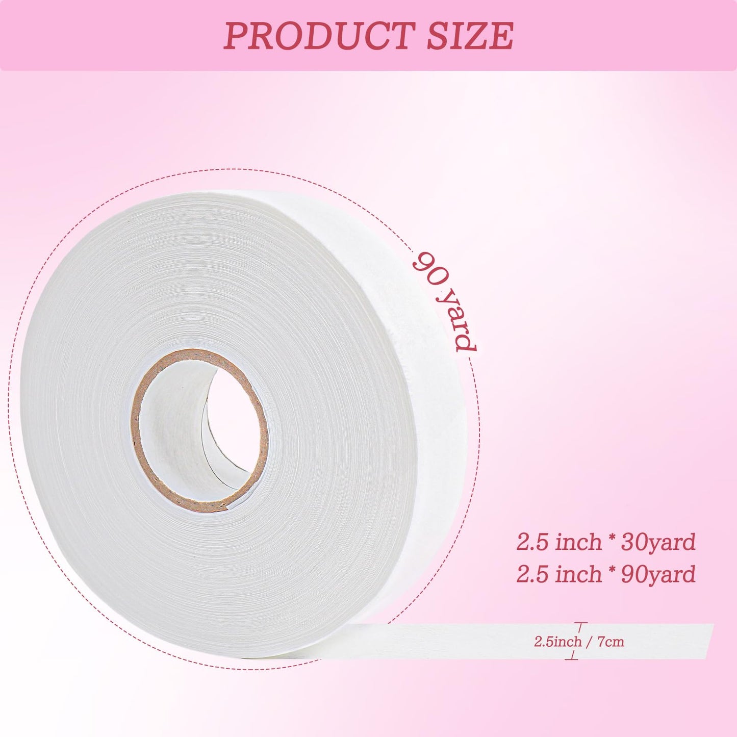 Wax Strips for Hair Removal 90 Yards - Non-Woven Wax Strip Roll | Pain-Free for Body, Face & Legs