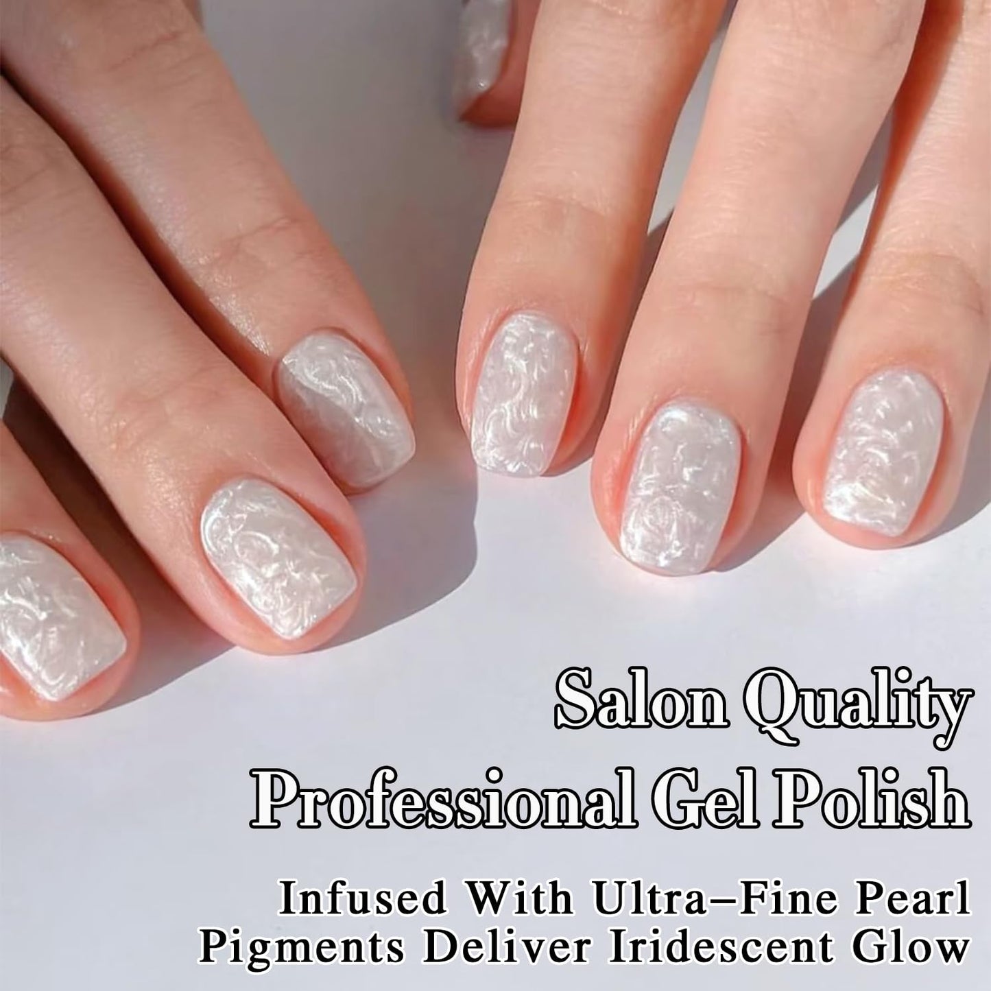 Gel Nail Polish - Double Rhythm 15ML Pearl White Soak Off for Art Manicure | DIY at Home