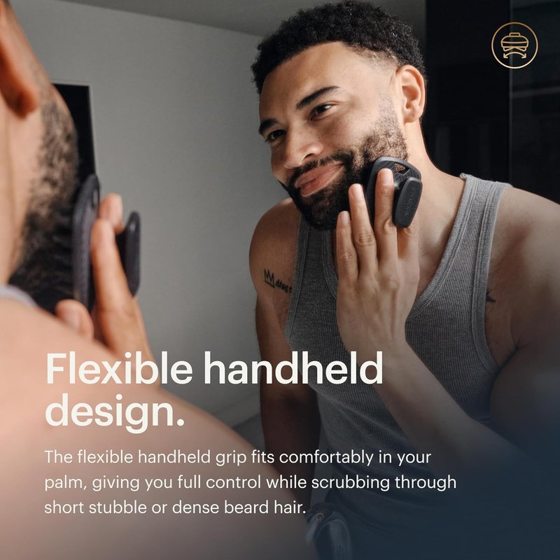 Beard Buffer Silicone Scrubber - Flexible Facial Hair Cleaning Brush for Men | Exfoliating Grooming Tool