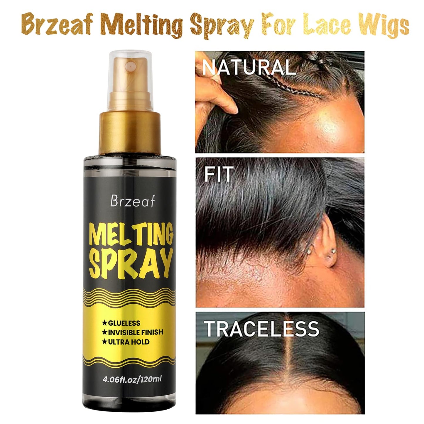 Lace Melting Spray - Extreme Hold & Glueless Wig Adhesive | 120ml, Quick-Dry Finish