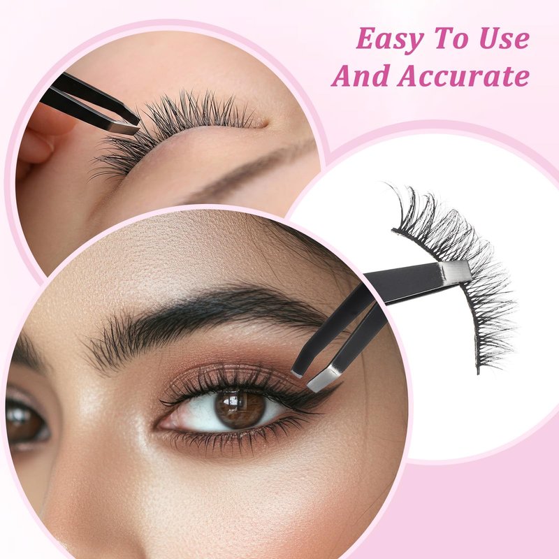 64 Pieces Eyebrow Tweezers Bulk Stainless Steel Slant Tip Precision Tweezers for Facial Hair, Blackhead and Tick Remover, Men and Women Professional