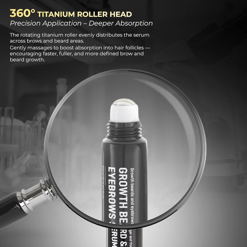 Eyebrow Growth Serum for Women & Men - Natural Brow Enhancer with Biotin & Castor Oil | Thicker Beard Growth