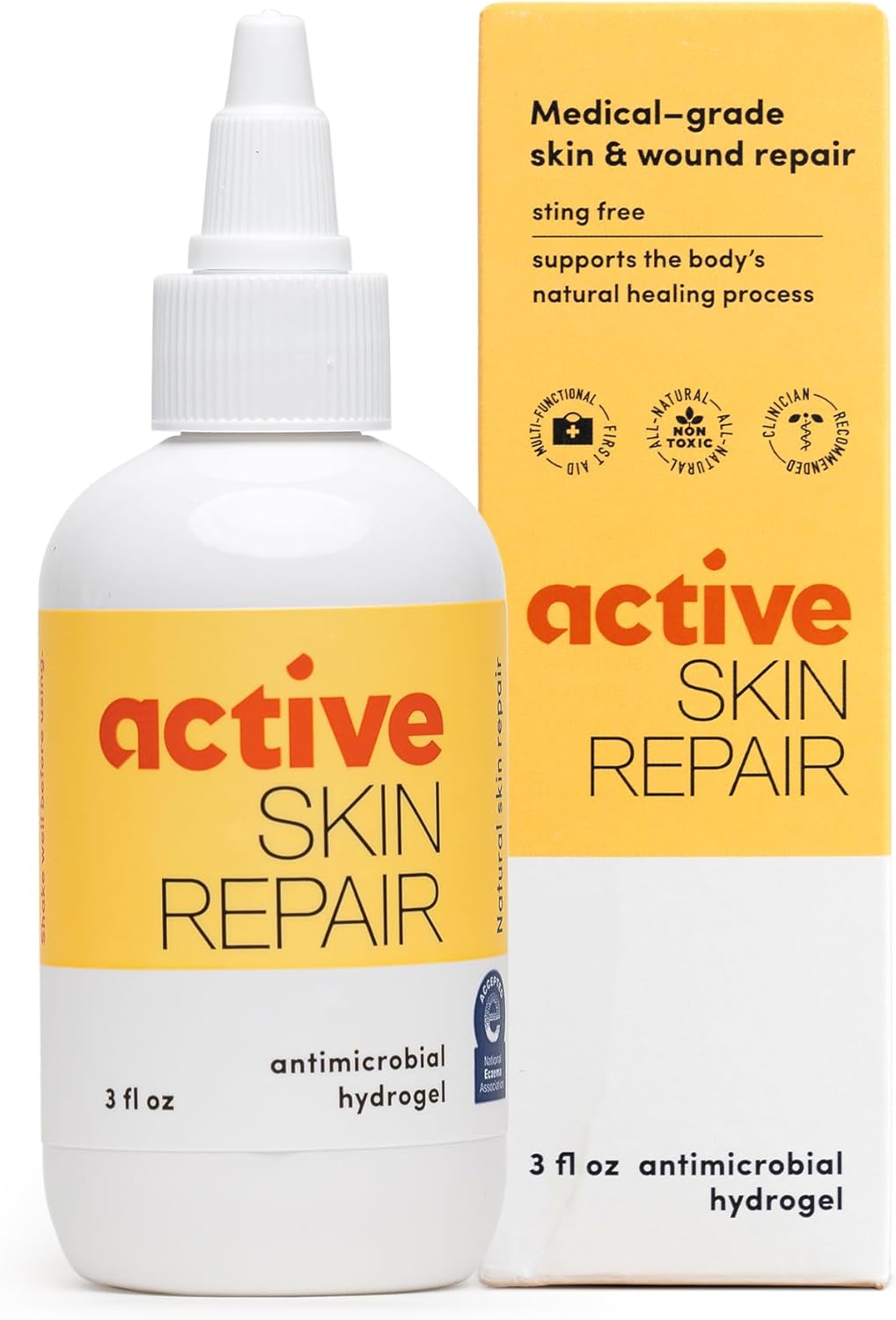 Active Skin Repair Hydrogel - Natural Healing Ointment with Hypochlorous Acid for Cuts, Wounds & Rashes | 3 oz