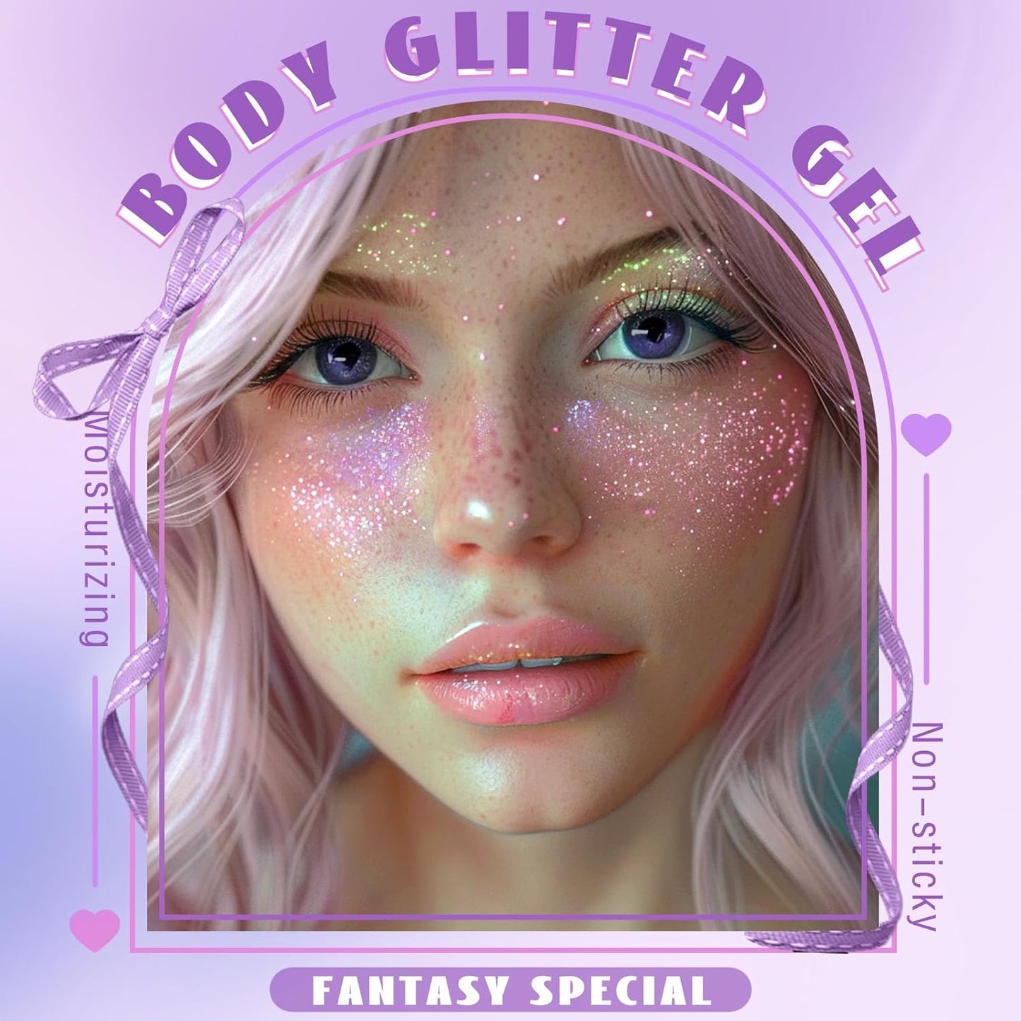 HOSAILY Holographic Body Glitter Gel - Color Changing Chameleon Effect | Sparkling Pink, Chunky Mermaid Sequins for Festivals
