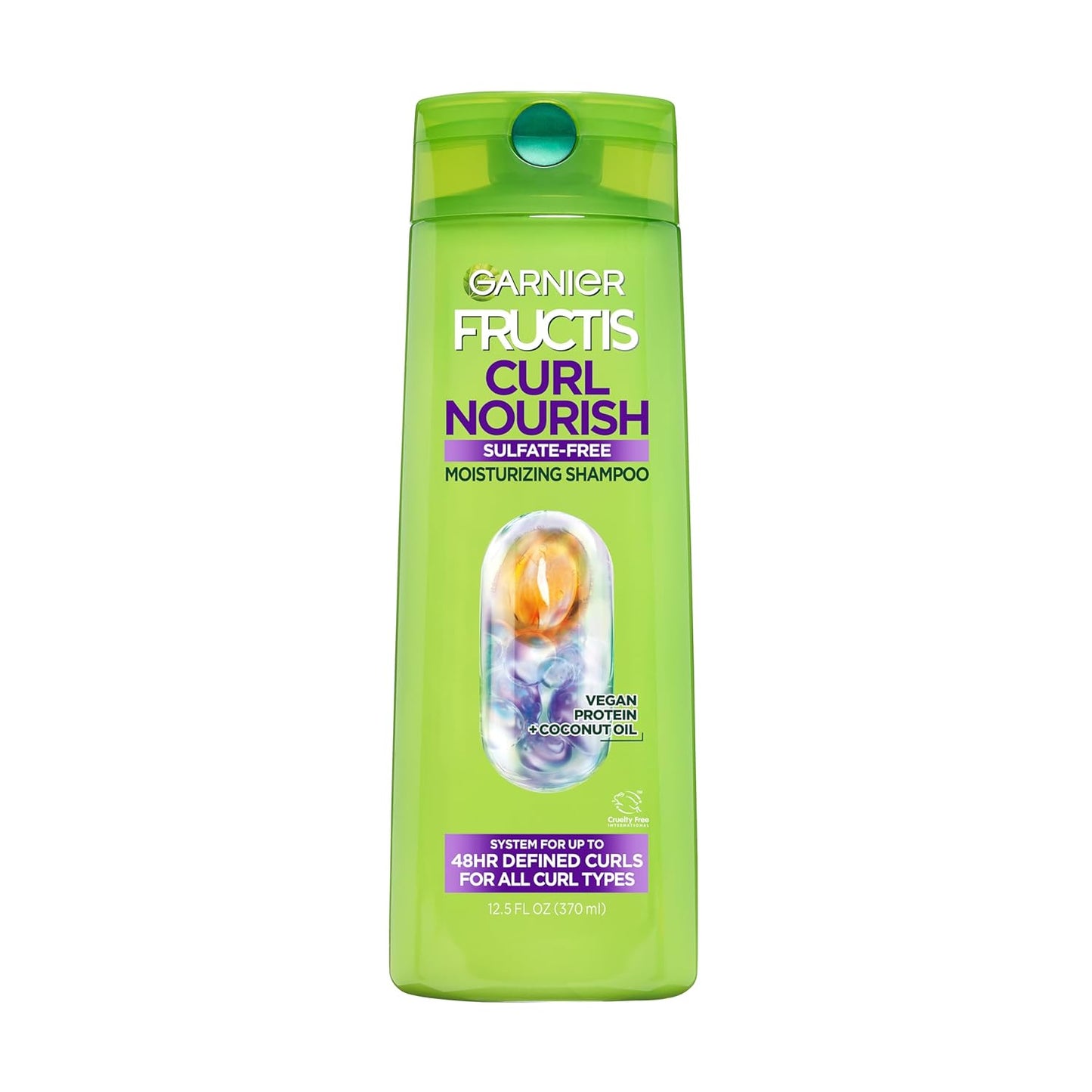 Garnier Fructis Curl Nourish Shampoo - Sulfate Free Moisturizing Formula | 12.5 Fl Oz