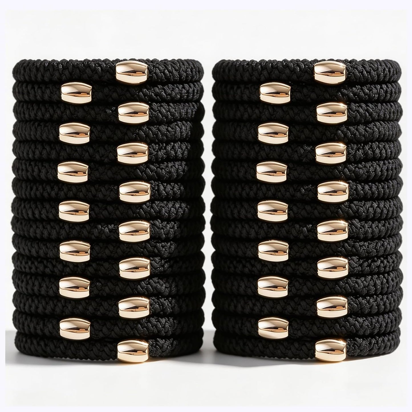 Hair Ties for Women - 30 Pcs Thick Braided No Crease Hair Ties | Damage-Free Ponytail Holders in Neutral Colors