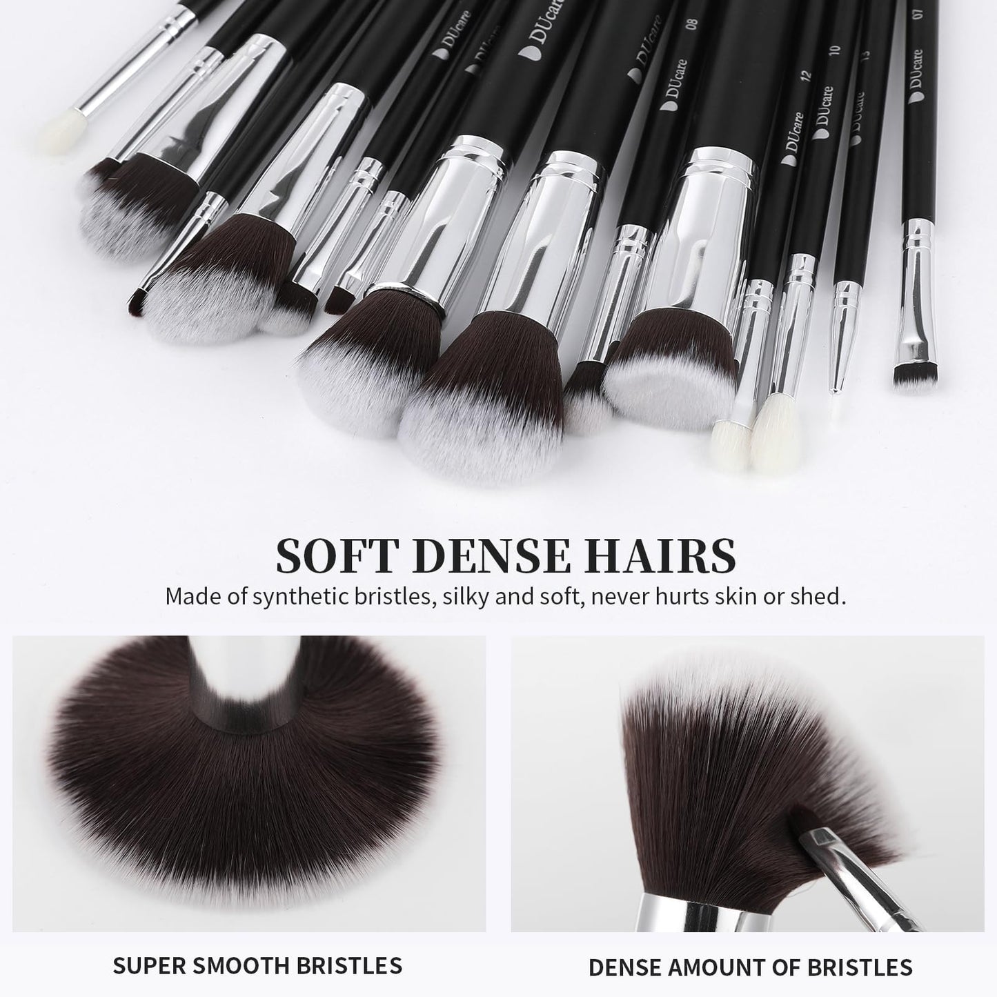 DUcare Makeup Brushes with Travel Bag 15Pcs Makeup Brush Set