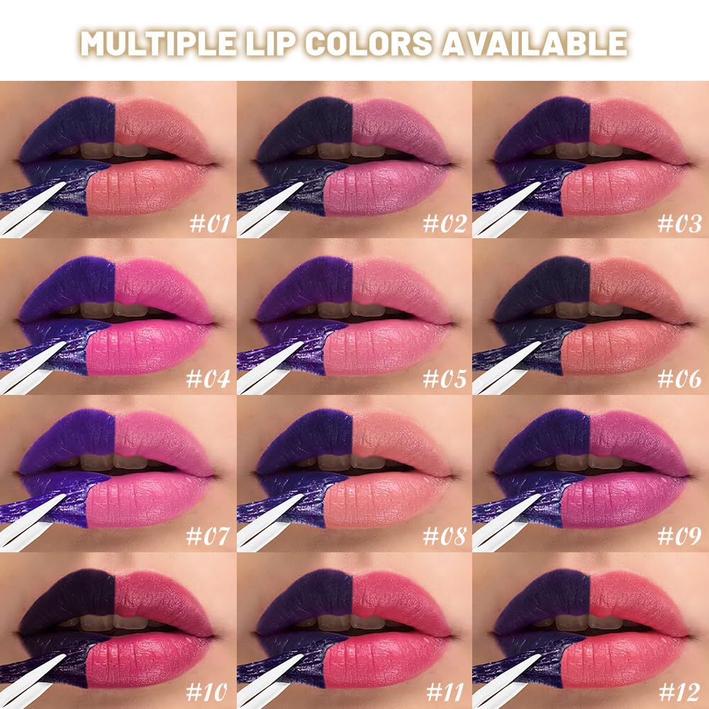 Kaely 3Pcs Lip Stain Peel Off Masque, Long Lasting Waterproof Smudge Proof Lip Tint, Non-Transfer Semi Permanent Lipliner Tattoo with Tweezer, Matte Finish, Vegan & Cruelty-Free, Set B-02+09+10