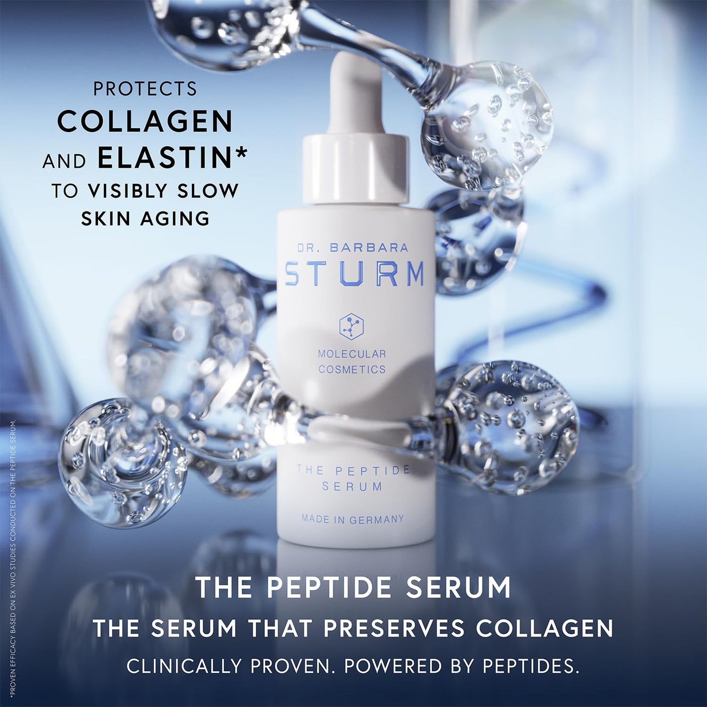 Peptide Serum 1.01 fl oz, with Advanced Bio-Tech Peptides, Visibly Firms, Plumps & Smooths Fine Lines, Supports Collagen & Elastin, Luxury Skincare By Dr. Barbara Sturm