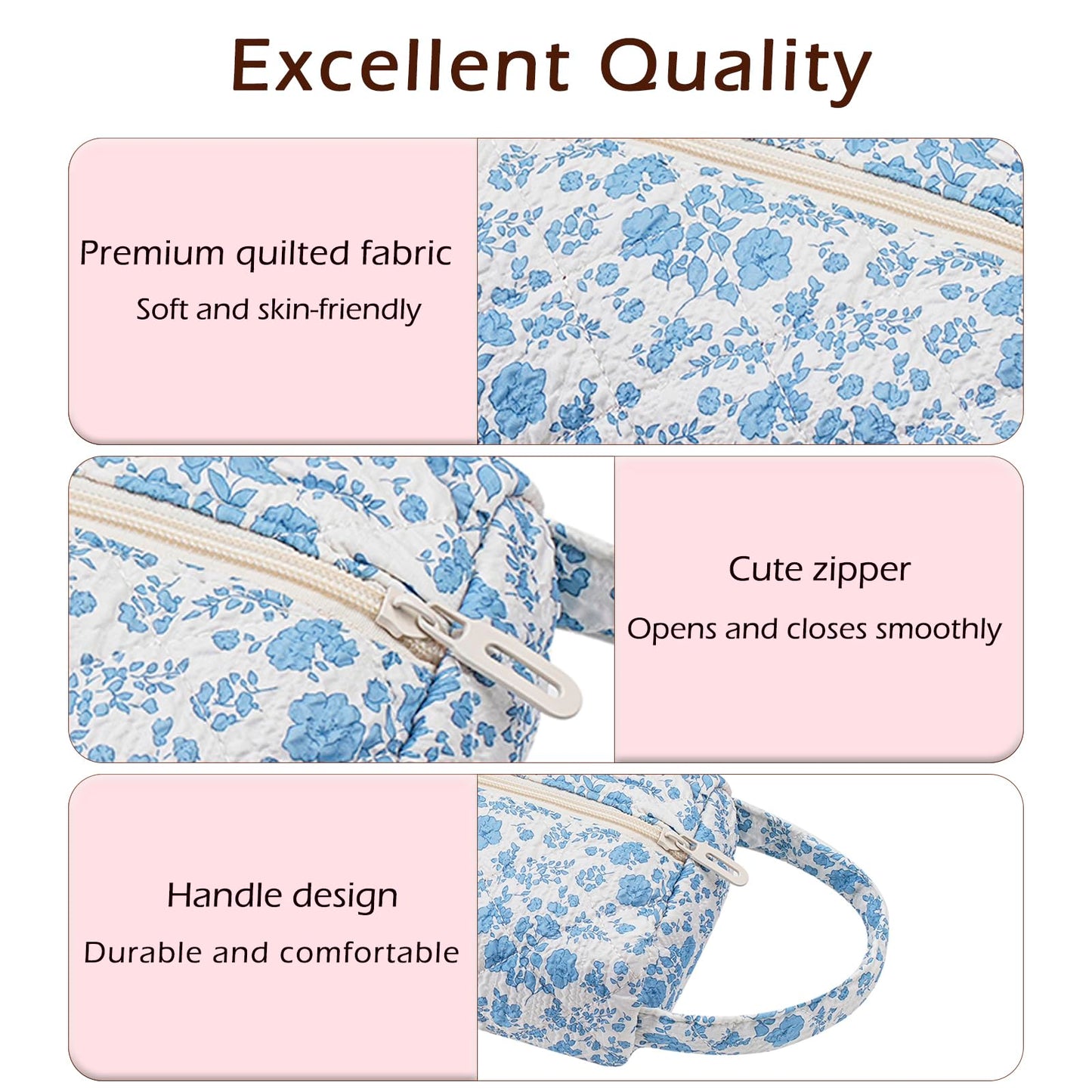 RSRSLEII Quilted Hair Tools Travel Bag，Hair Styling Accessories Storage Case for Shark FlexStyle, Dyson Airwrap Hair Dryer, Curling Iron, Revlon Hair Tools，Portable and foldable(06Blue Flower)
