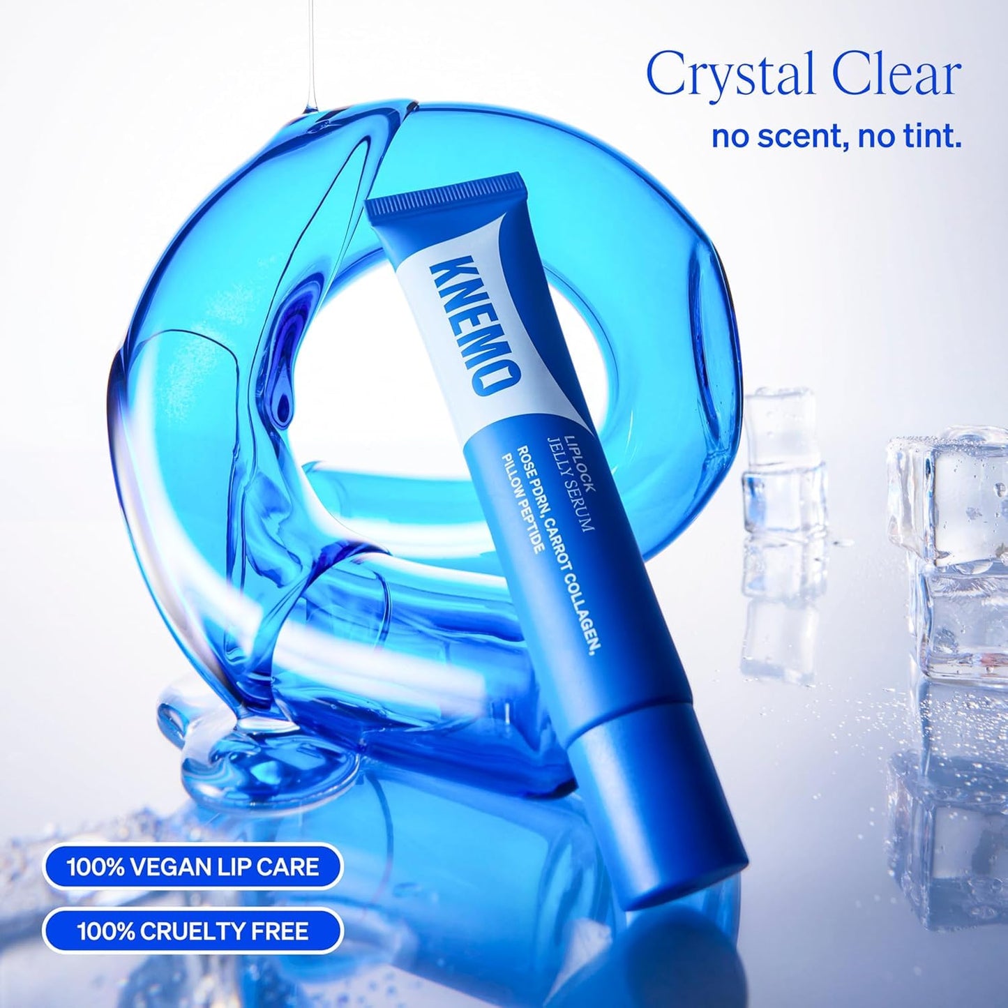 LipLock Jelly Serum for Dry Lips - Hydrating, Plumping Glossy Mask with Rose PDRN & Carrot Collagen | Crystal Clear