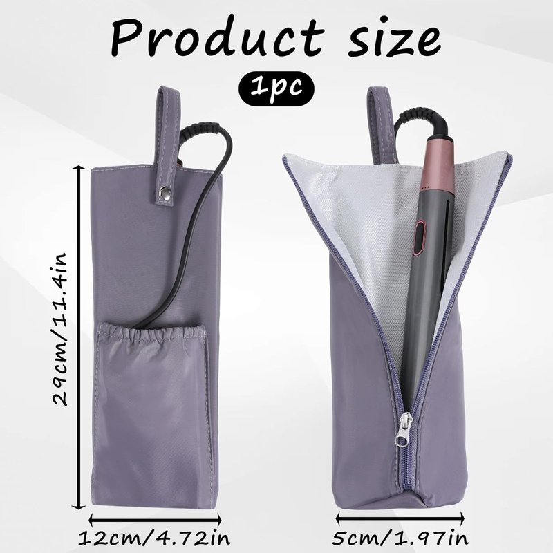Curling Iron Travel Case - Heat Resistant Portable Bag for Hair Tools | Zip Closure, Ideal for Travel