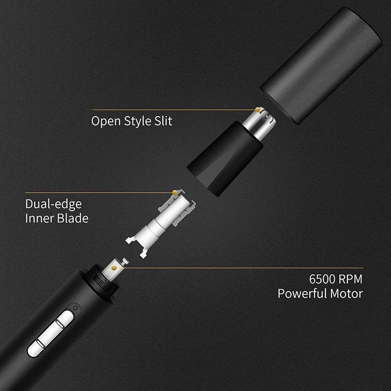 Professional Nose Hair Trimmer for Men & Women, 3-in-1 USB-C Rechargeable Electric Ear & Eyebrow Groomer, Waterproof Dual-Blade Facial Hair Remover, Painless Precision Grooming Kit for Travel & Gifts