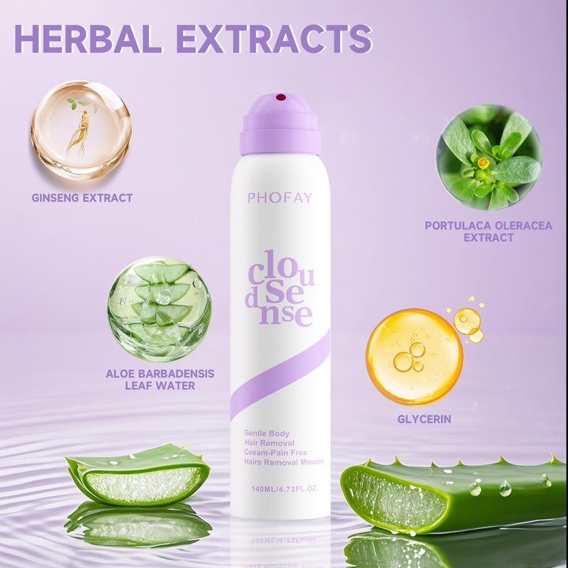 PHOFAY Hair Removal Cream for Women & Men Sensitive Skin – Fast-Acting, with Aloe & Hyaluronic Acid Smooth Hair Removal Spray Depilatory Dermatologist-Recommended (2, Spray Depilatory Cream)