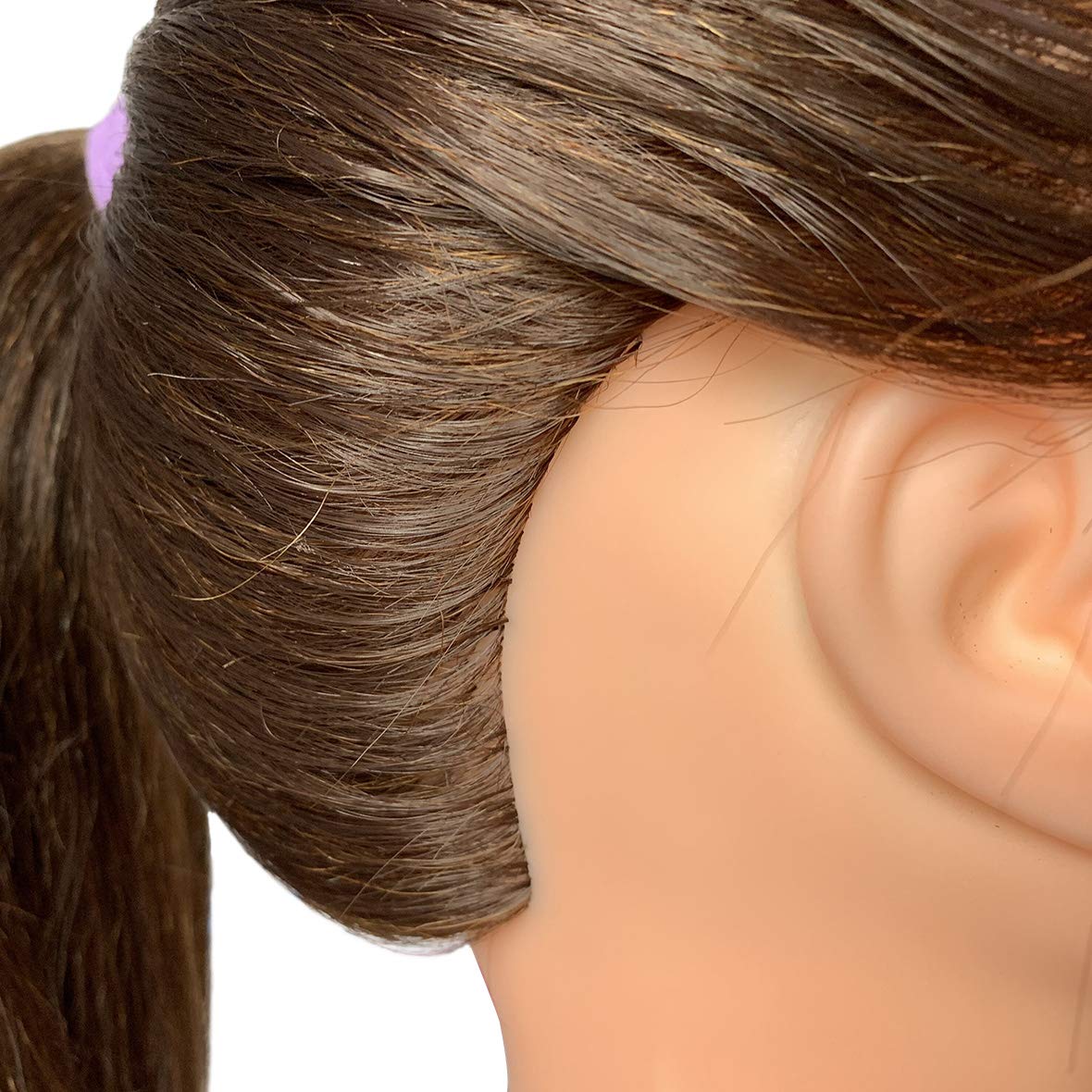 22-24 Inch Mannequin Head With 60% Real Human Hair Practice Training Manikin Head with Clamp Holder For Styling Cutting Braiding Brown Hair Cosmetology Doll Head for Christmas
