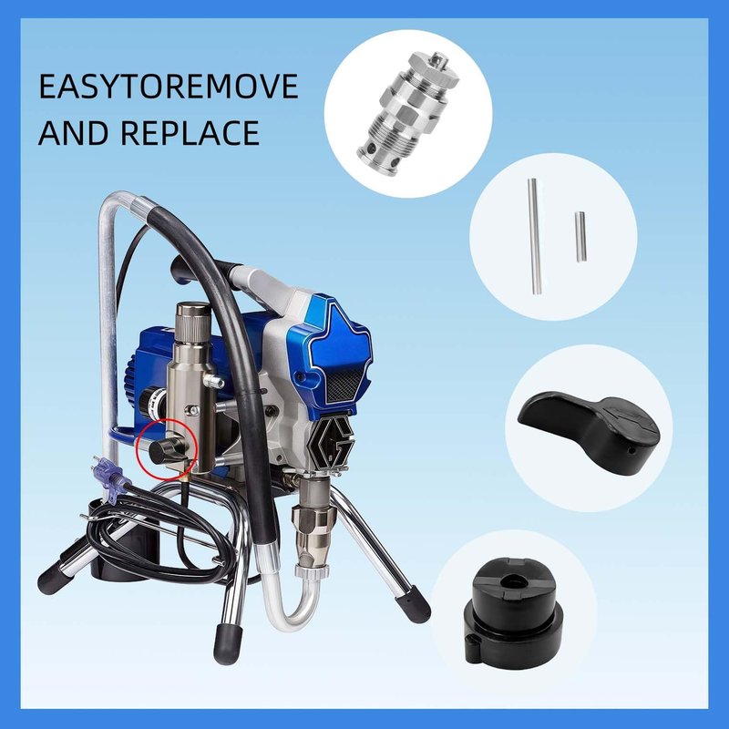 235014 Prime Spray Valve, Drain Valve and 244194 Pump Repair Packing Kit for Graco 210 230 295 390 395 490 495 595 3400 Airless Paint Sprayer Replacement Parts