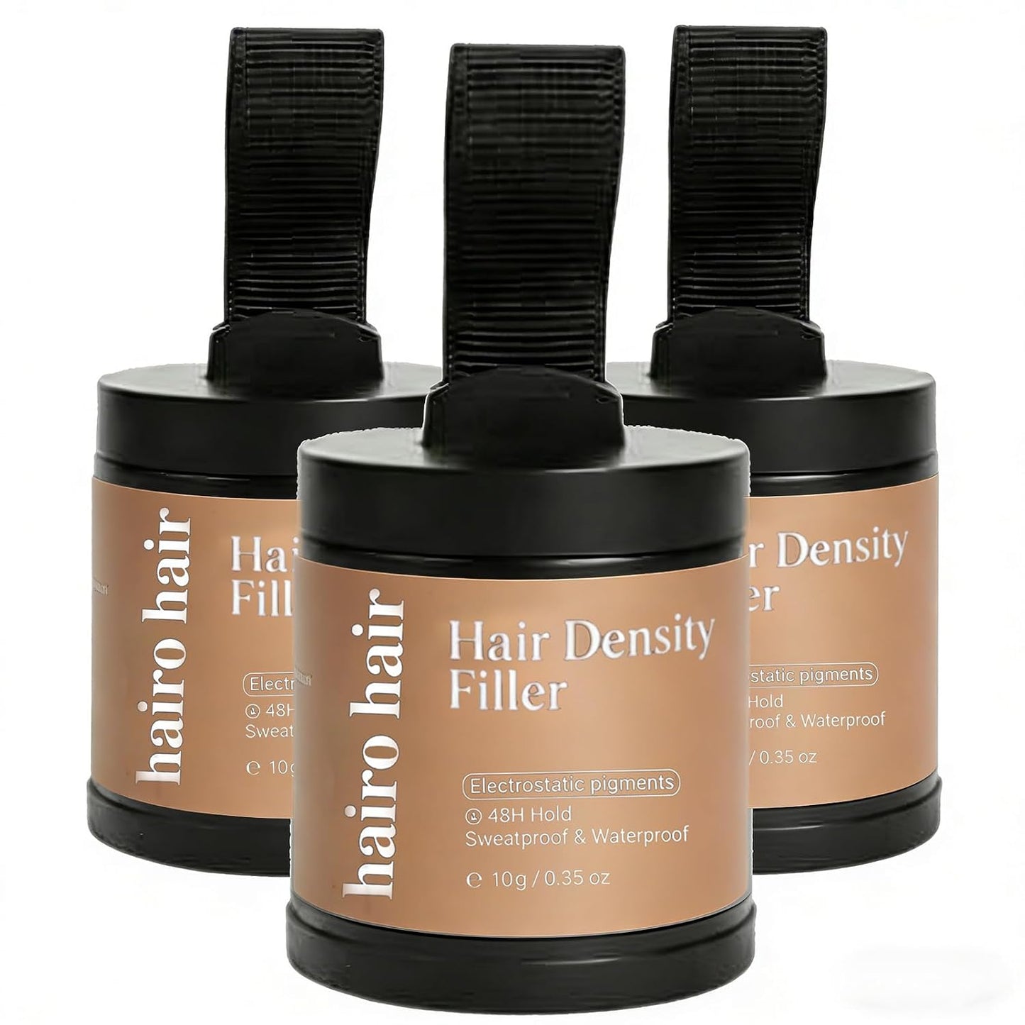 Hair Density Filler - 24-Hour Stain-Proof Hairline Powder for Bald Spot Concealment | Instant Coverage for Men & Women, Waterproof, Black*2