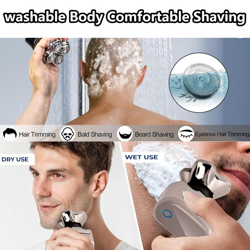 Head shaver replacement heads Compatible With skull shaver replacement Heads, Compatible With pitbull gold pro head shaver And Sliver For Pitbull Platinum Pro And For Palm Electric Razors 8 Pack