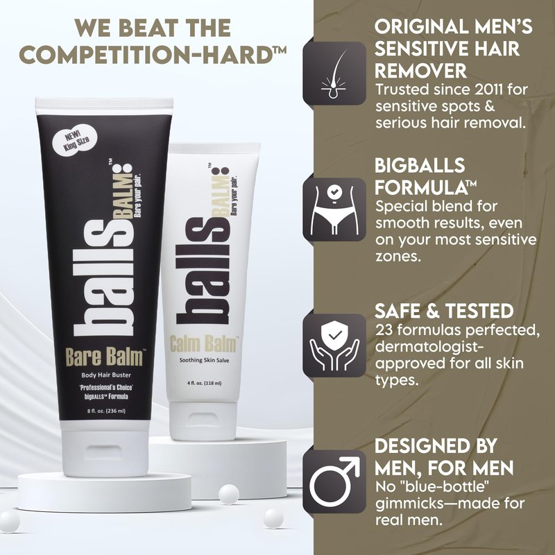 The Bare Pair Triple Pro Pac King Kombo - Body Hair Management System (w/Exfoliating Glove)