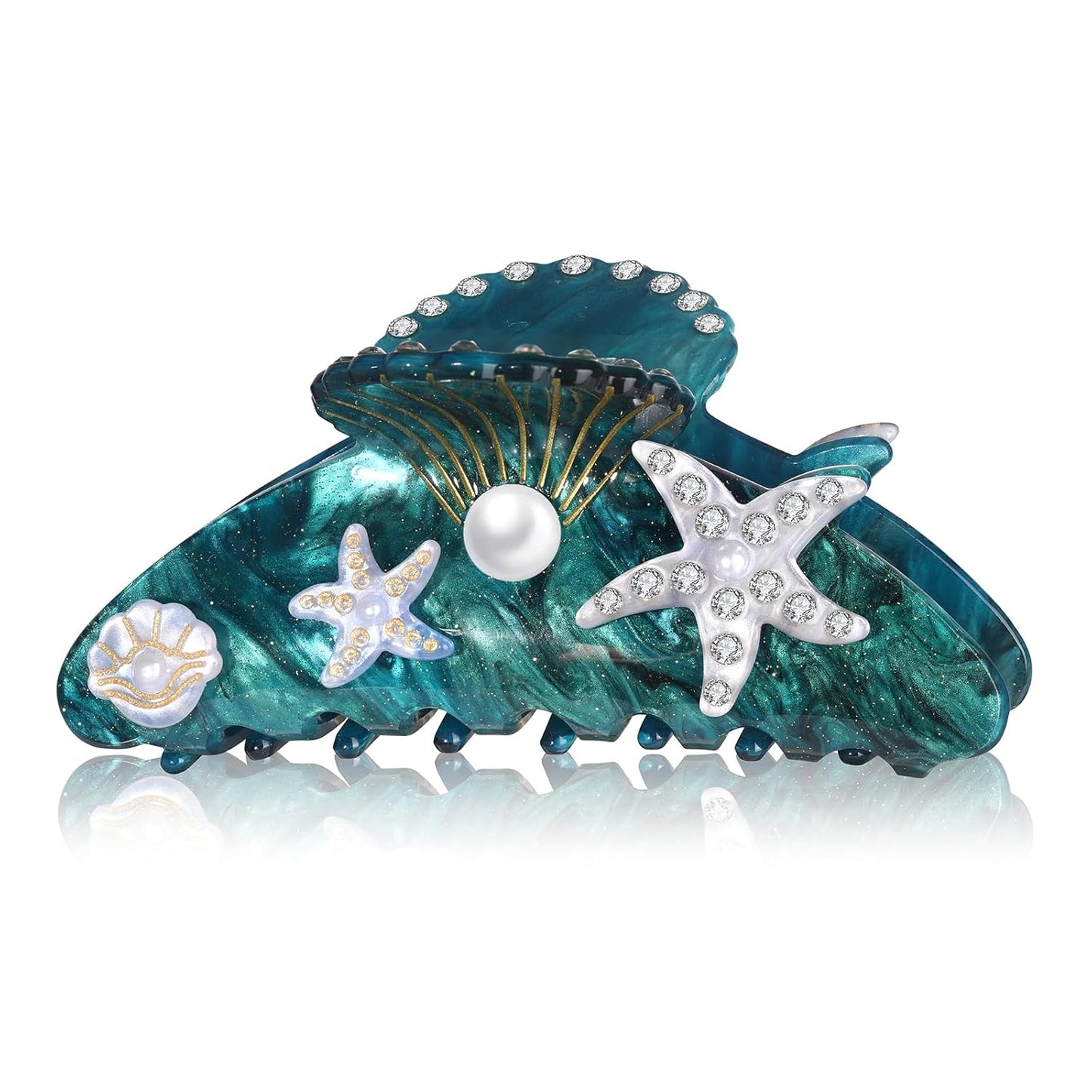 Sea Animal Hair Claw Clips - Stylish Starfish & Seashell Design | Large Beach Hair Accessories for Women & Girls