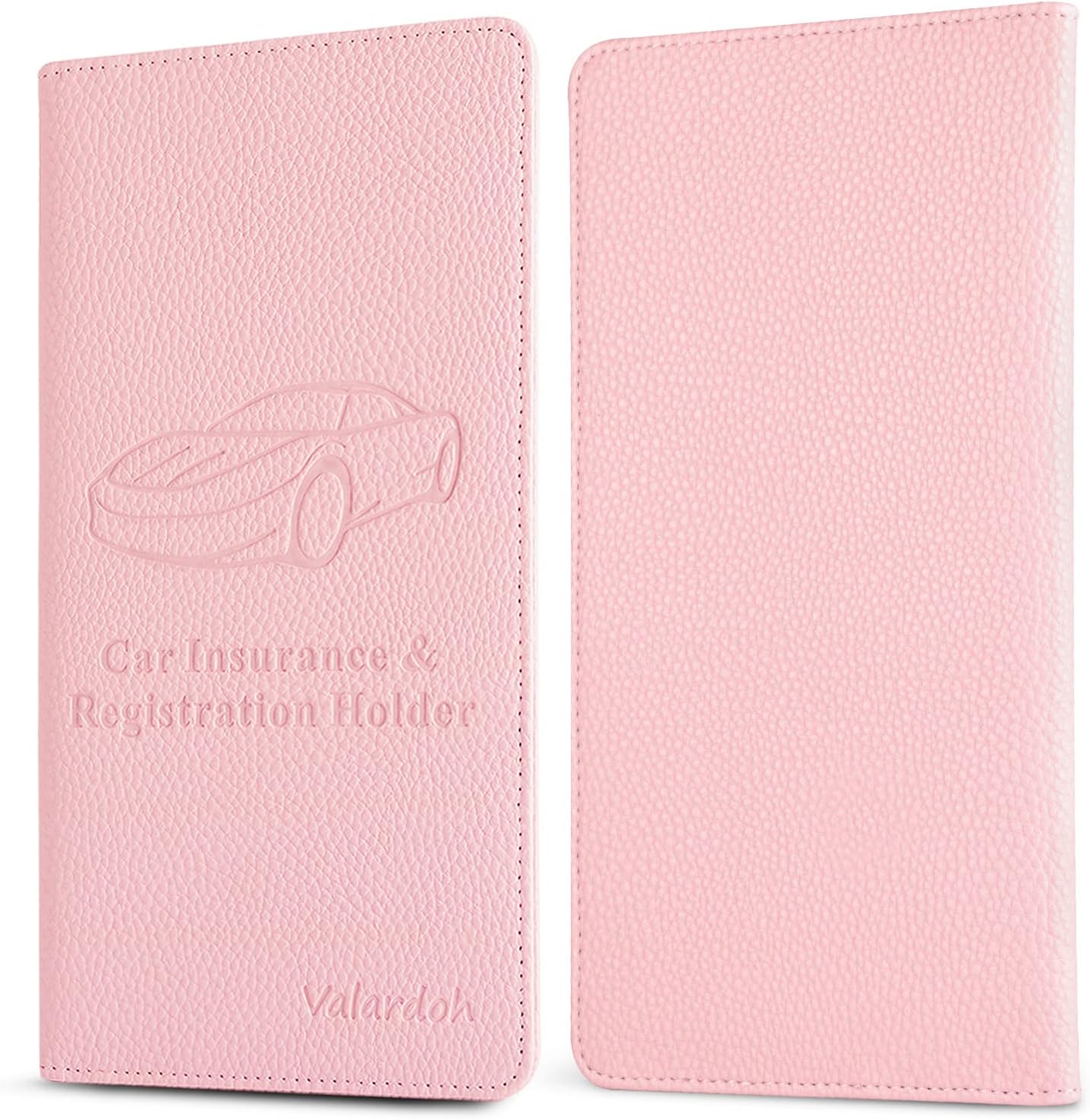 Car Registration & Insurance Card Holder - Premium Document Organizer for Driver License & Essentials | Pink
