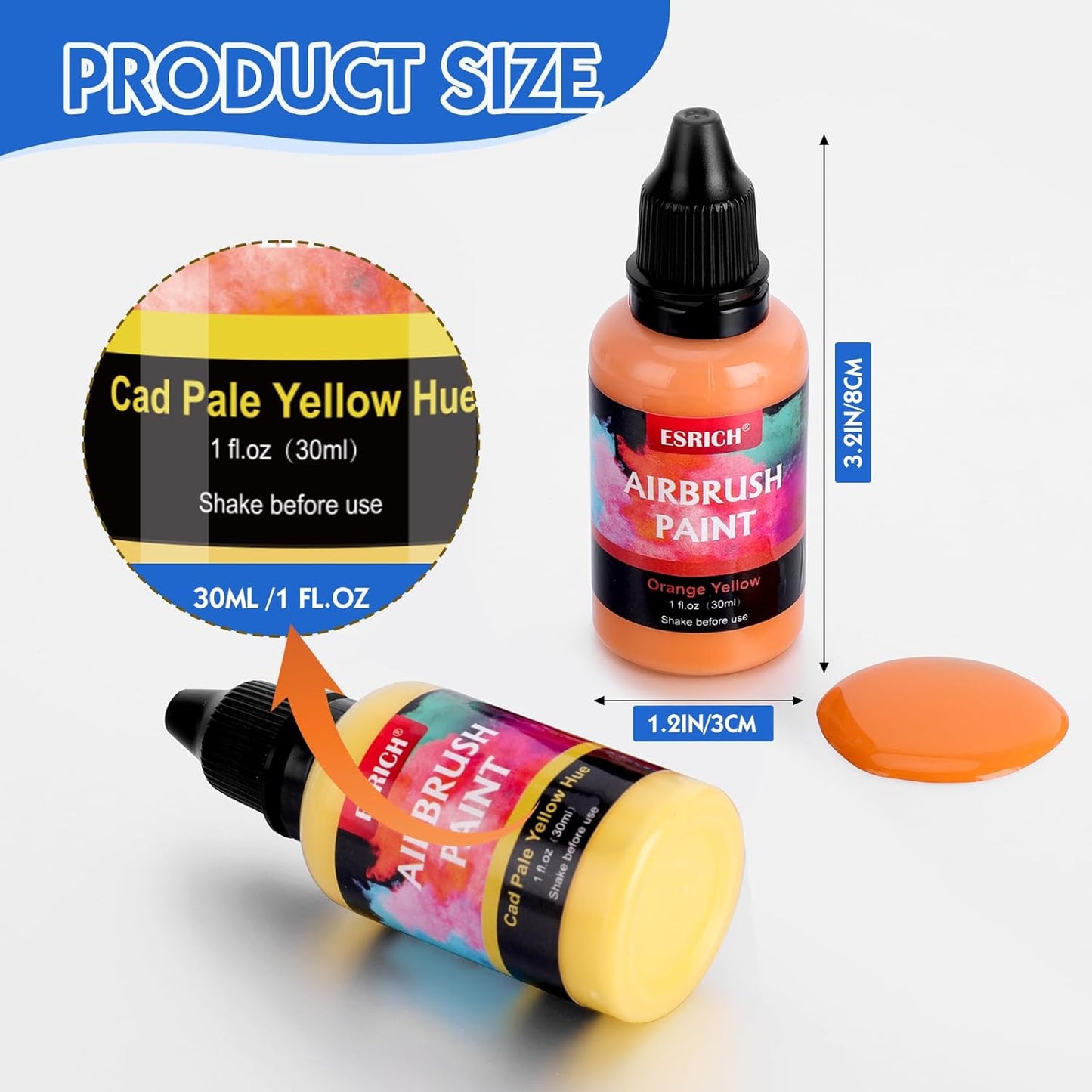 Airbrush Paint Set - 26 Vibrant Colors (1 oz) with 2 Thinners | Water-Based Acrylic for Metal, Plastic, Canvas & Wood