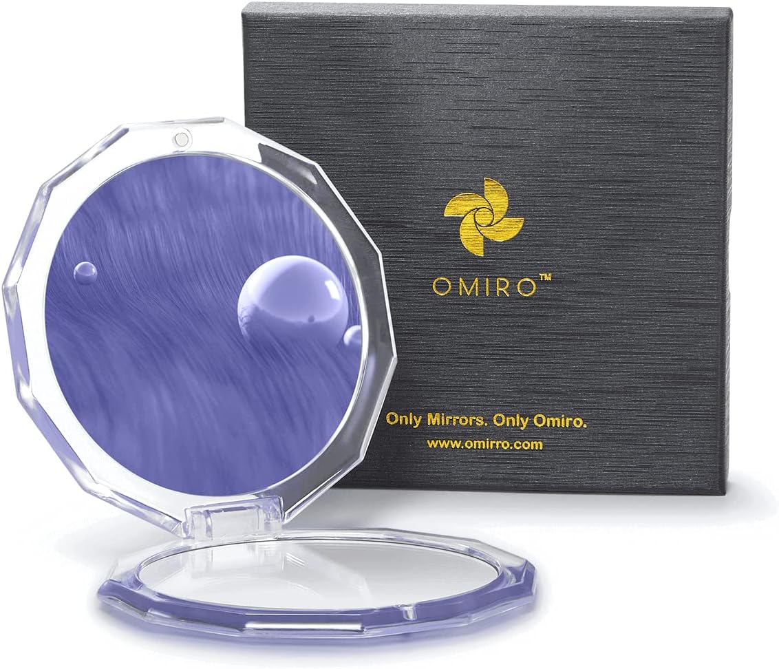 Compact Makeup Mirror with 1X/10X Magnification - Mini Folding Design for Purses | Color of the Year 2022 - Very Peri