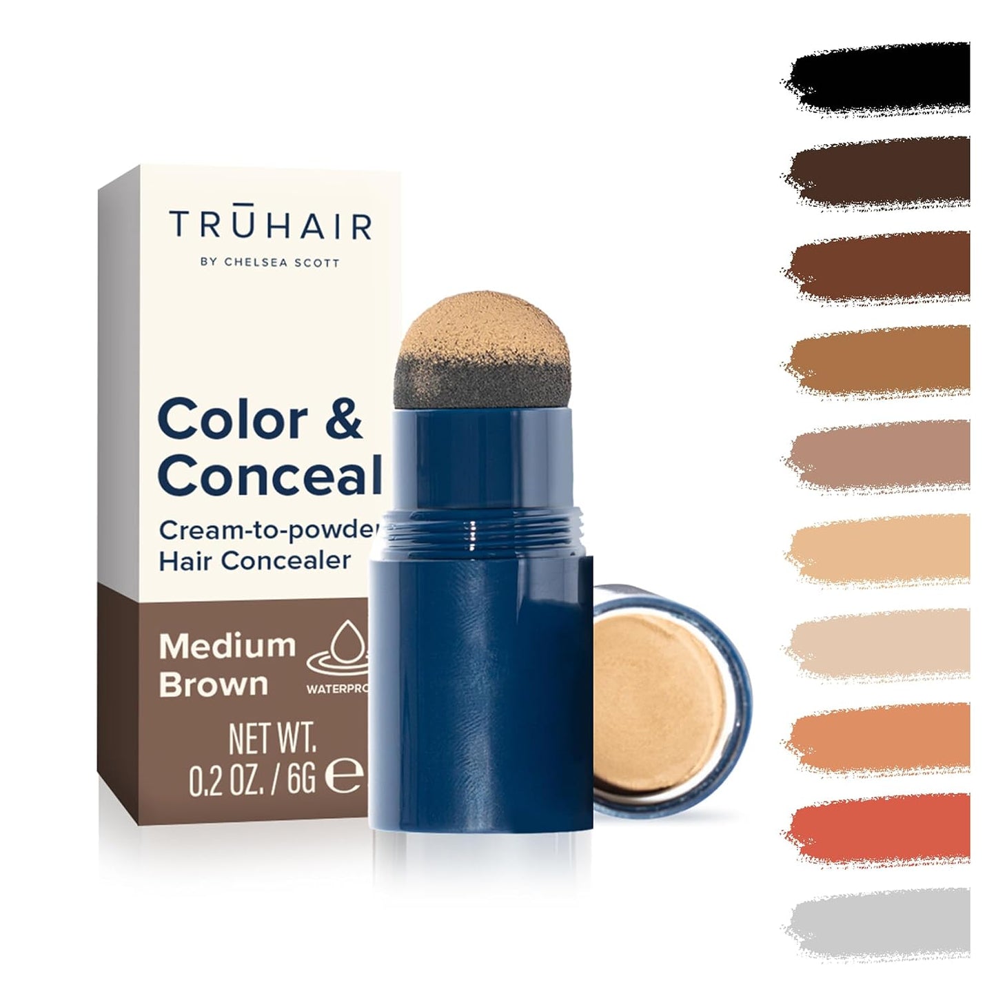 TRUHAIR Color & Conceal Waterproof Root Touch Up - Gray Coverage & Hairline Filling | Auburn Shade