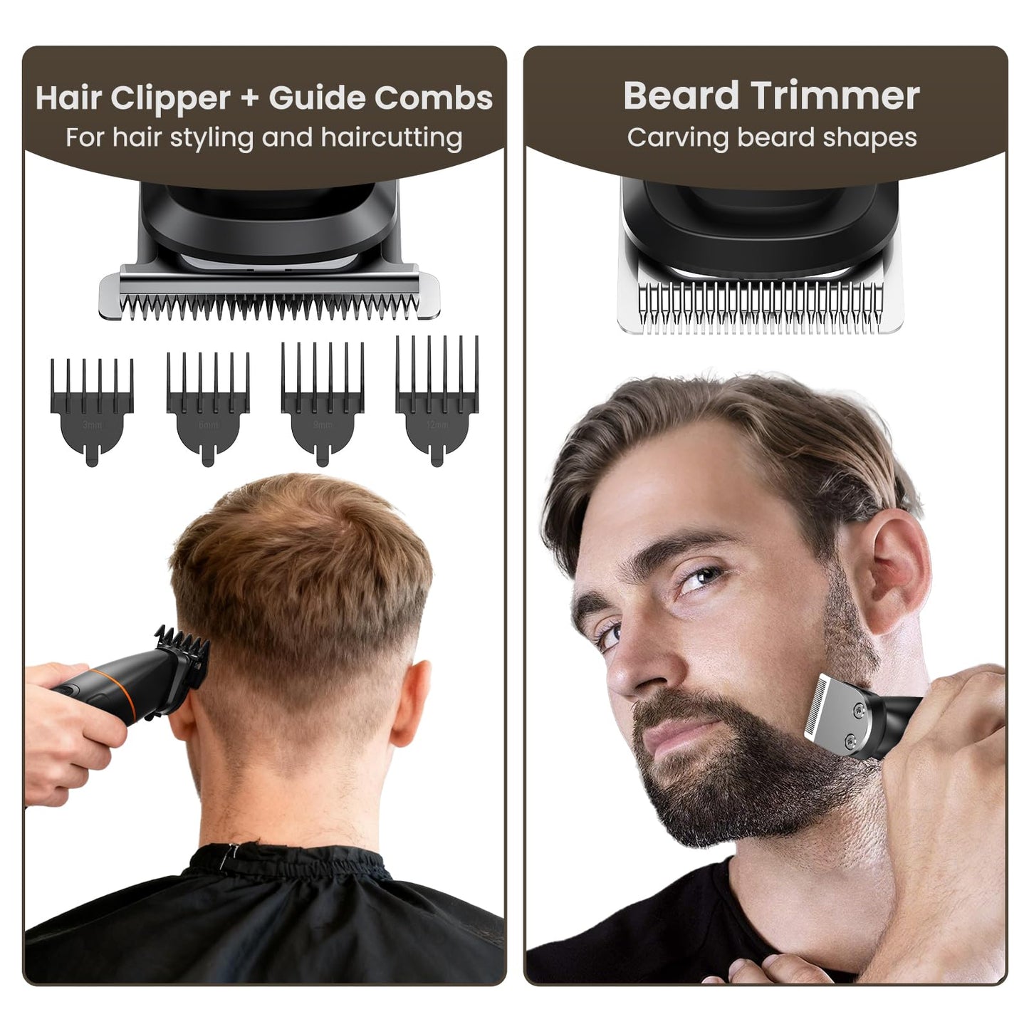 MAXGROOM Manscape All-in-One Body & Pubic Hair Trimmer for Men, No-Nick Groin & Ball Shaver, Waterproof Mens Electric Grooming Kit with LED Display, USB Rechargeable (Black)