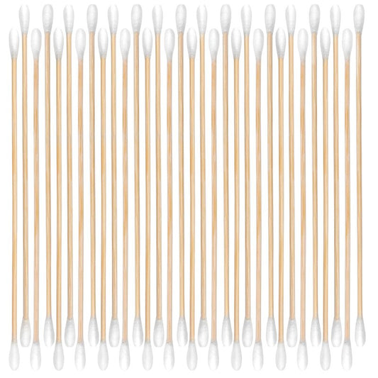 Garrelett 400 Tips 200ct 6 Inch Double-Ended Long Cotton Swab with Strong Bamboo Sticks, Disposable Double Round Cotton Tipped Applicators for Pet Care, Cleaning, Makeup, and Gun Maintenance
