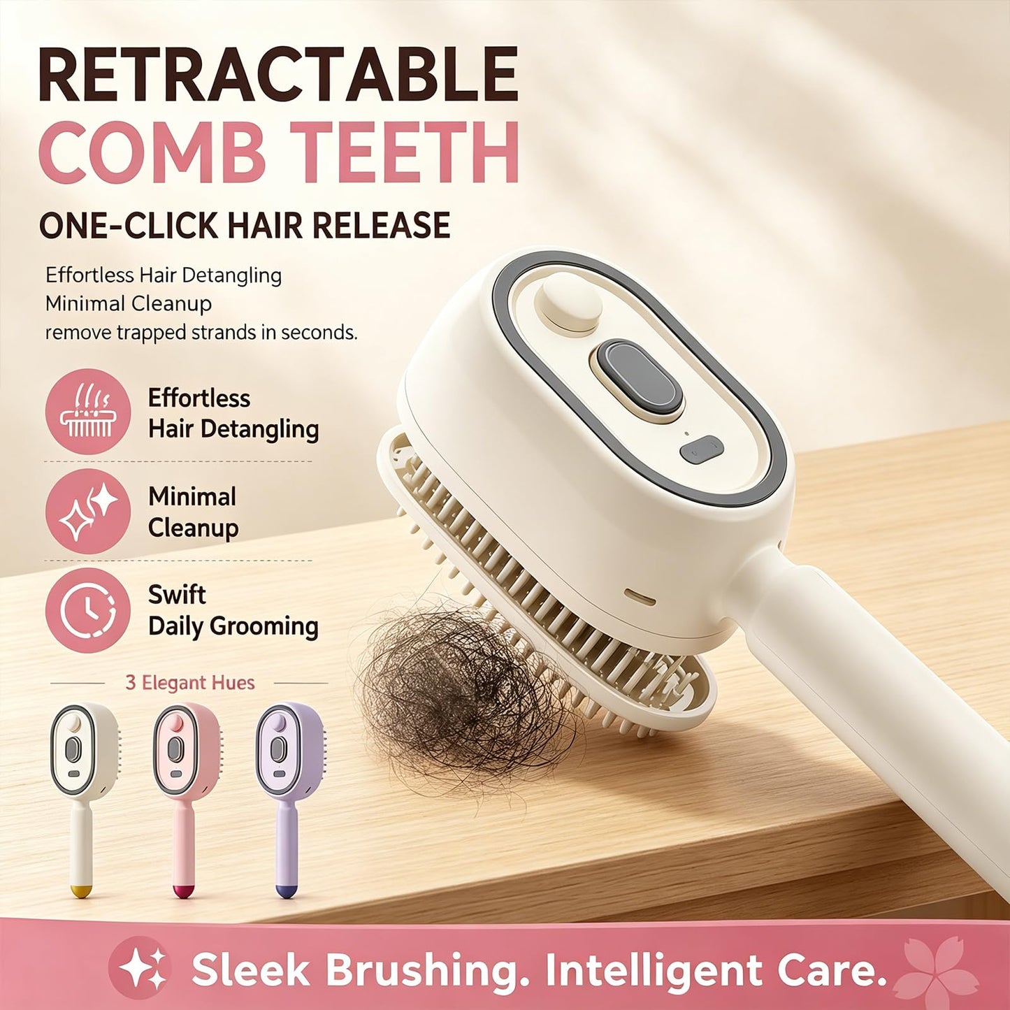 Electric Spray Air Cushion Massage Comb, Rechargeable Self-Cleaning Anti-Static Detangling Hair Brush, Misting Hair Tool for Dry Frizzy Damaged Hair Reduce Frizz Nourishes Hairs (Purple)