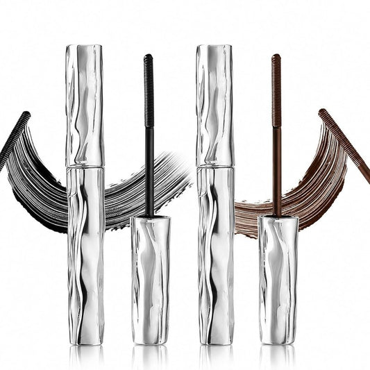 Dulhantocosh Waterproof Fiber Mascara, Tubular Eyelash Primer, Natural Non-smudged & Smudge-Resistant for Defined Lashes, Washable Waterproof, Lengthening and Long-Lasting (Black&Brown)