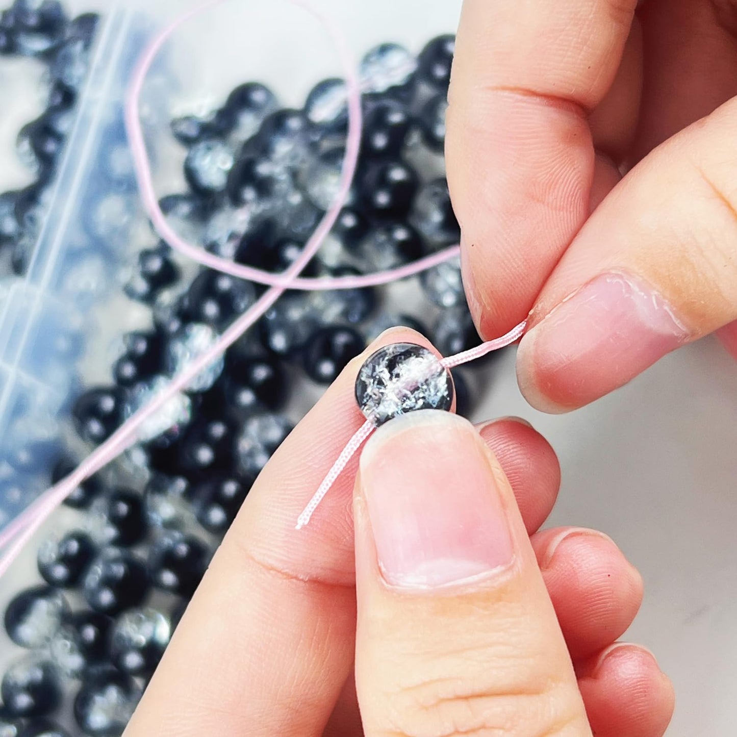 100-Piece 8mm Gradient Glass Bead Set - Bulk DIY Supplies for Jewelry Crafting