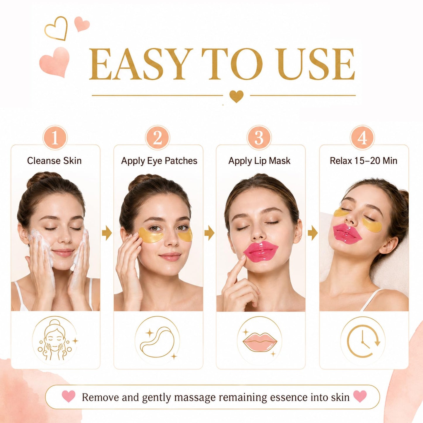 30 Pairs Lip Masks and Eye Masks, 24K Gold Under Eye Patches for Puffy Eyes, Cooling Moisturizing Lip Mask Skincare, Bridesmaid Gifts, Bridal Shower Gifts, Bulk Gifts, Bachelorette Party Favors