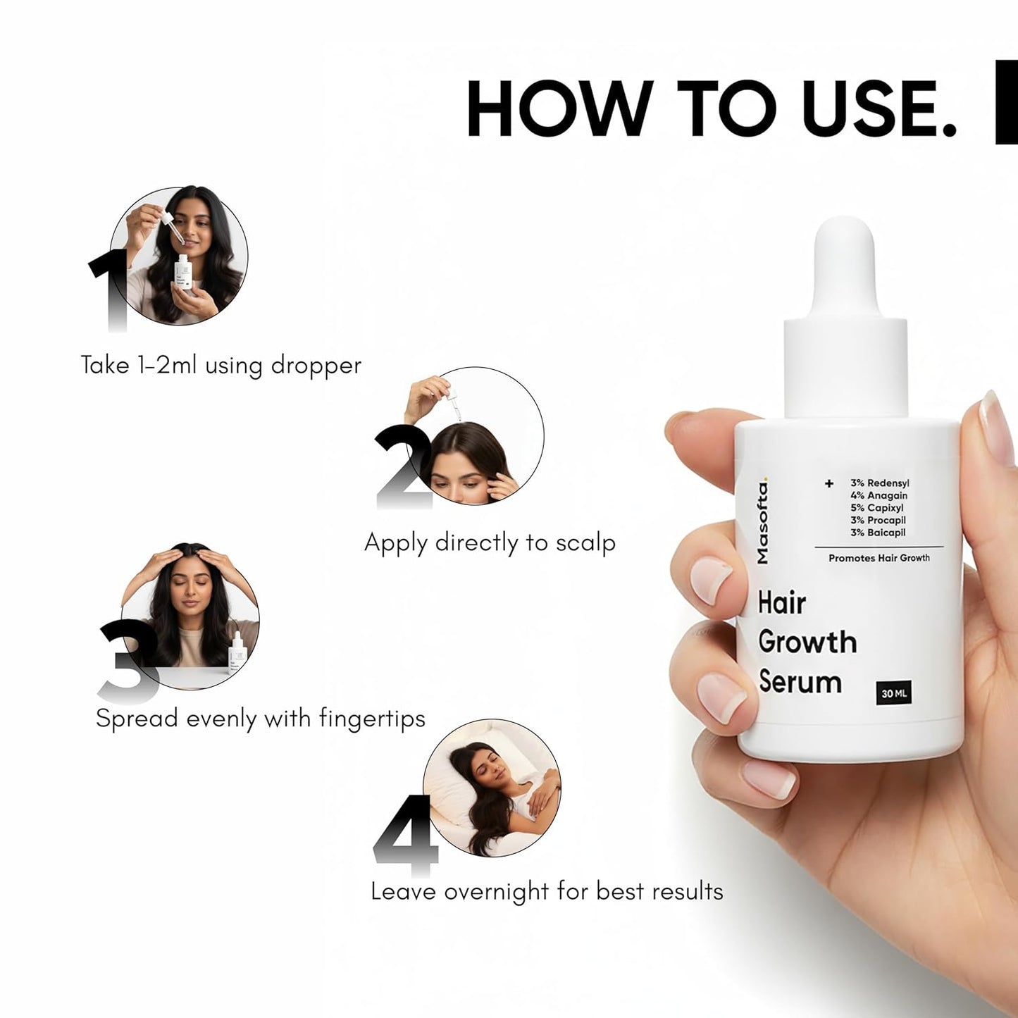 Hair Growth Serum - Density & Hair Fall Control with 3% Redensyl, Rosemary & Biotin | 1.01 fl. oz. (30ML)