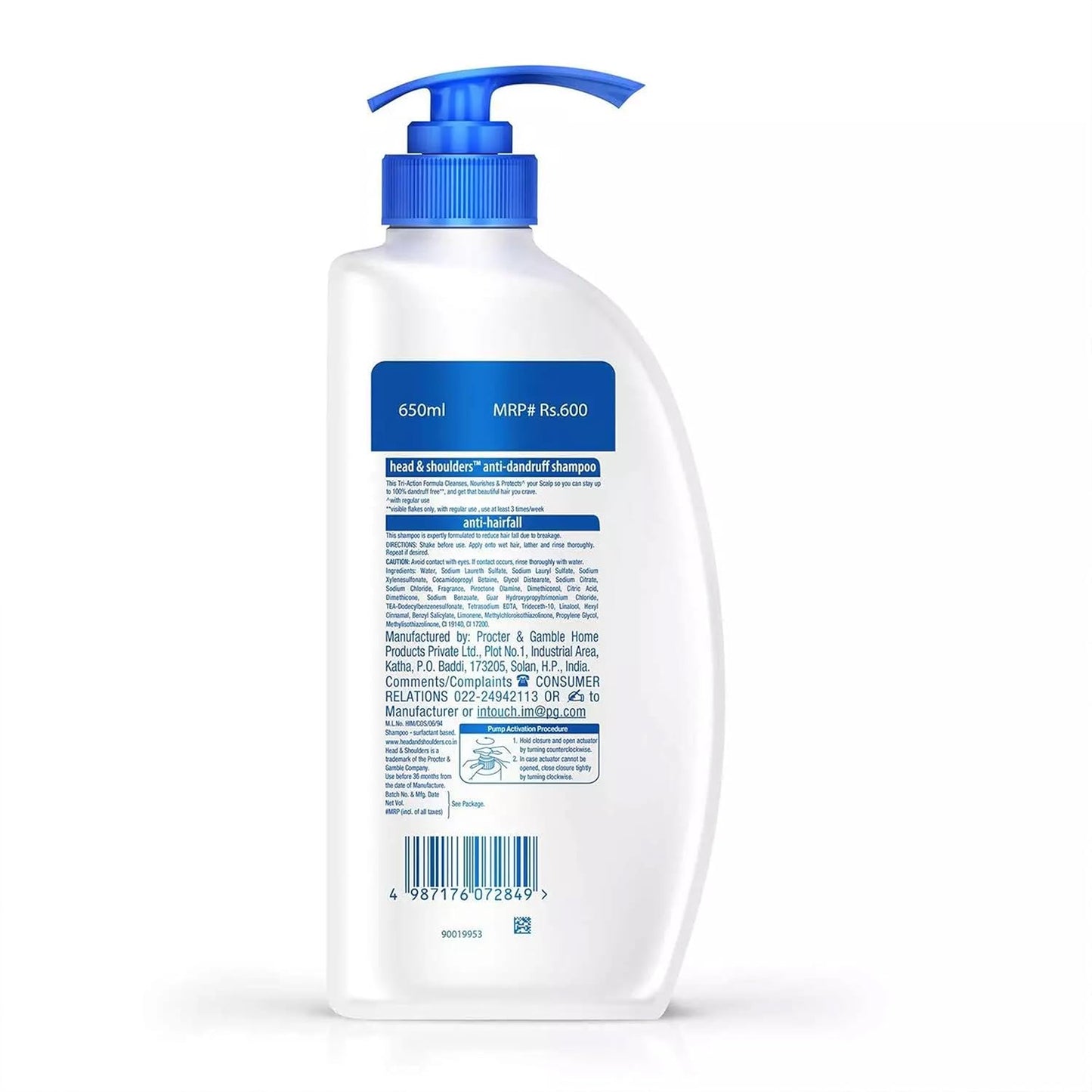 Head & Shoulders Anti Hair Fall Shampoo - Dandruff Relief & Scalp Repair | 22 oz Pump Bottles (2-Pack)