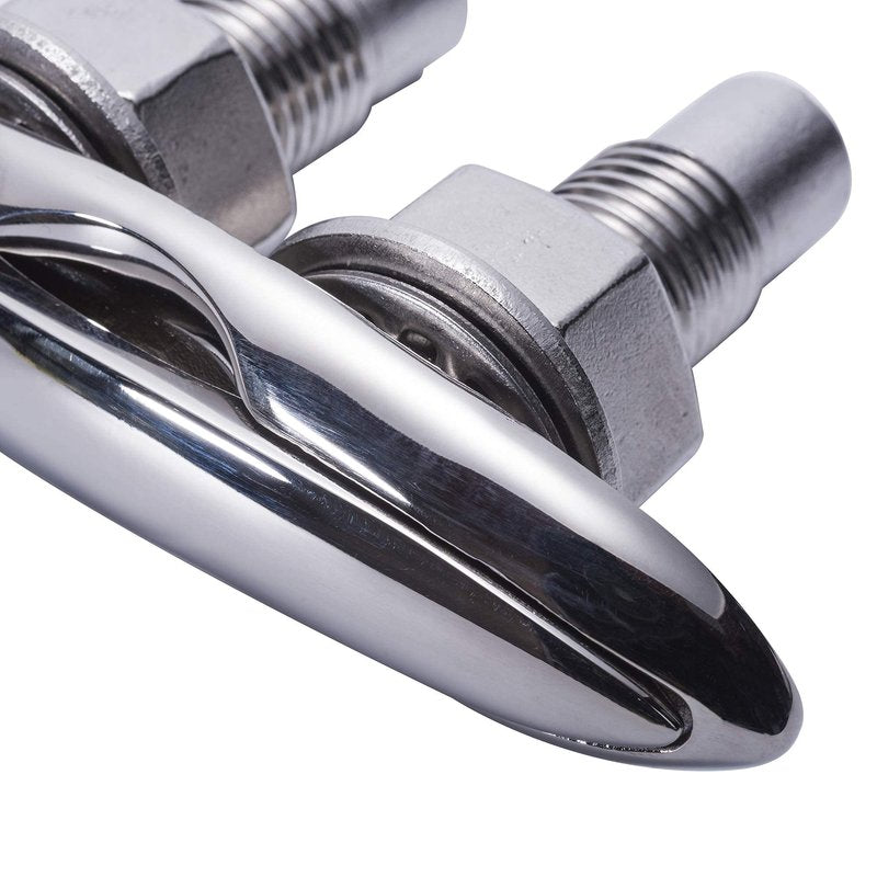 SUNOOM Stainless Steel 316 Flush Mount Cleat, Pop-Up Rope Cleat for Boat Yacht Deck, Marine Grade Mooring Cleat with Nuts & Washers