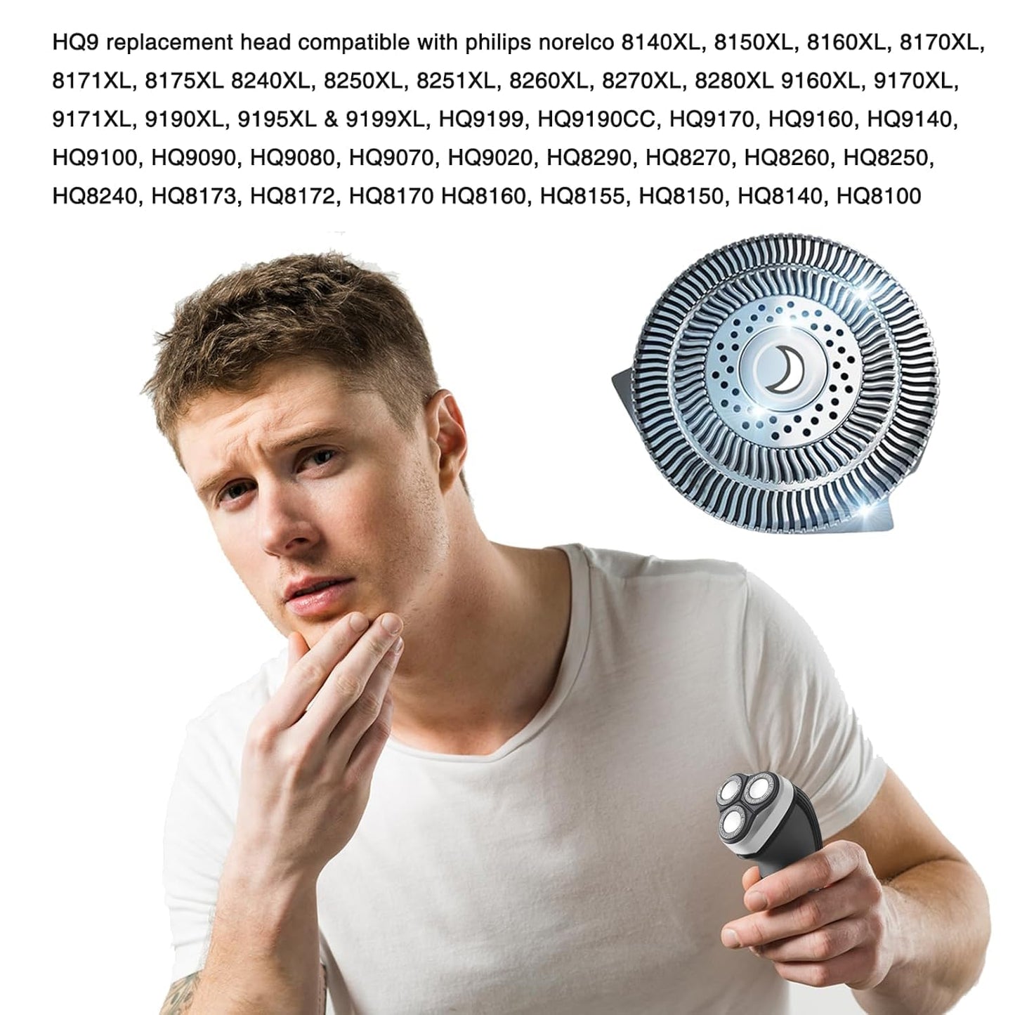 6 Pack HQ9 Replacement Shaver Heads Compatible with Philips Norelco, HQ9 Replacement Blades for Philips Electric Shaving HQ8120, HQ8140, HQ8142
