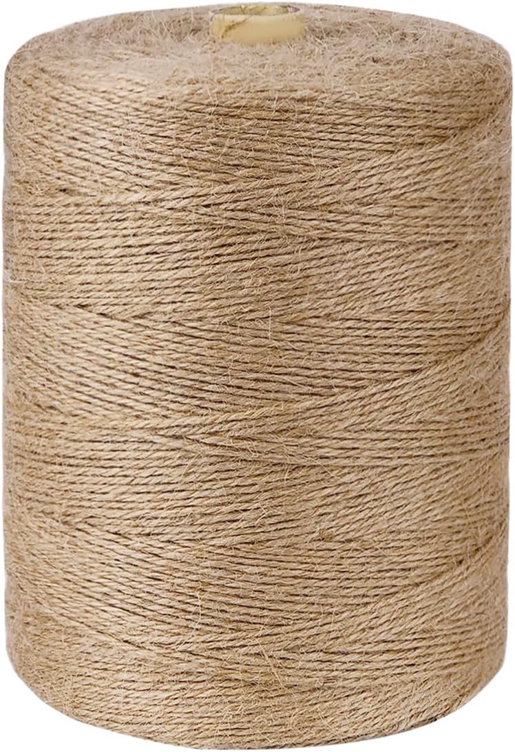 Natural Jute Twine - 600 Feet Craft String for Gift Wrapping, Gardening & Macrame | Brown 2mm