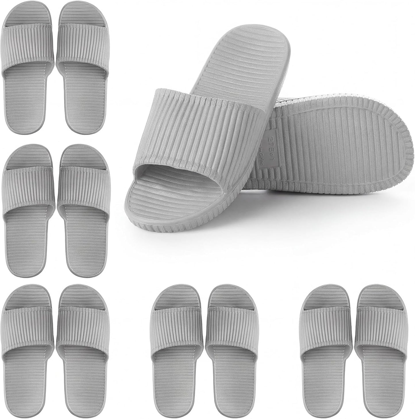 Shyyween Non-Slip Shower Slides - Lightweight Bath Slippers for Home, Gym & Pool | 6 Pack