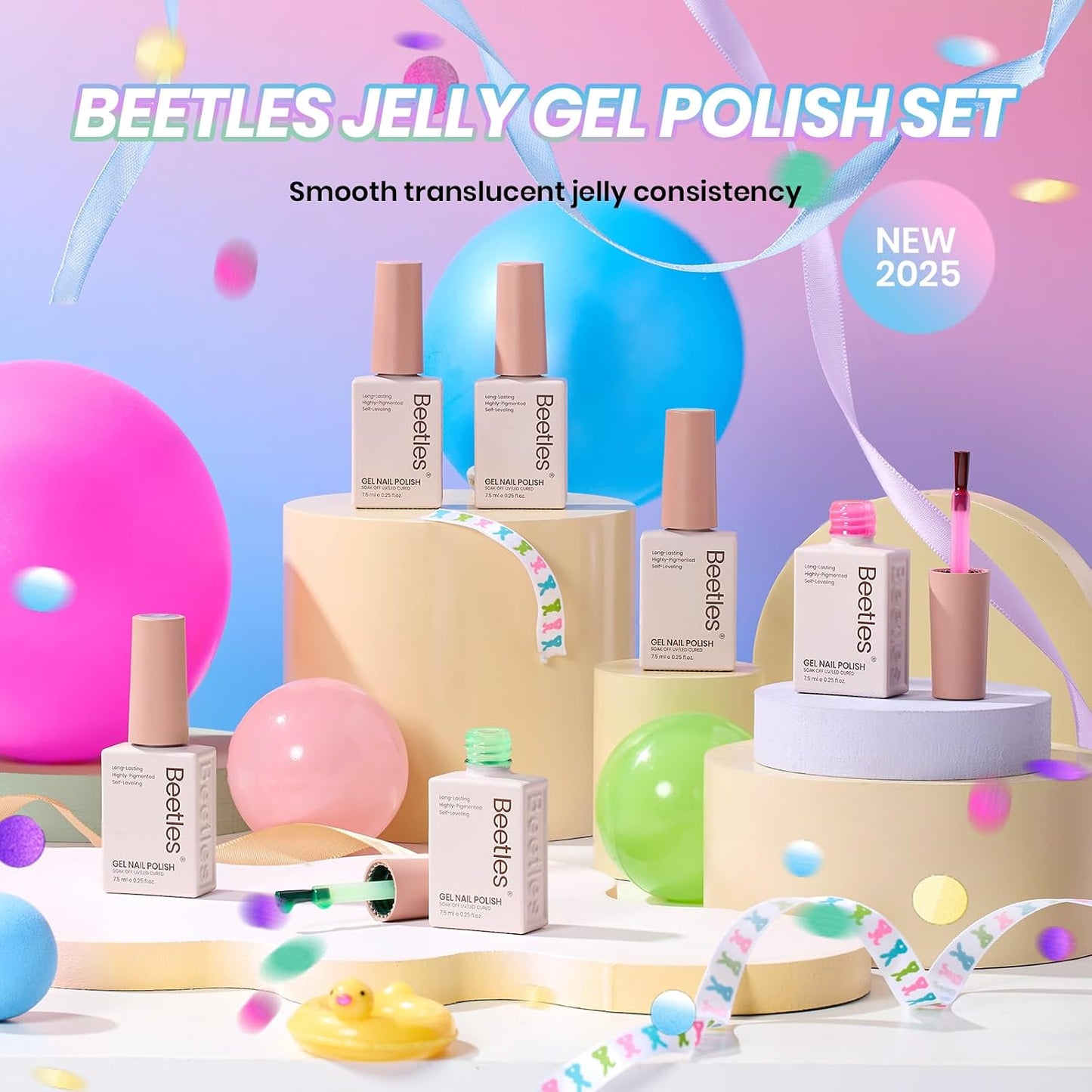 Neon Gel Nail Polish Set - 6 Vibrant Summer Colors | Sheer Translucent Effect for UV French Nail Art