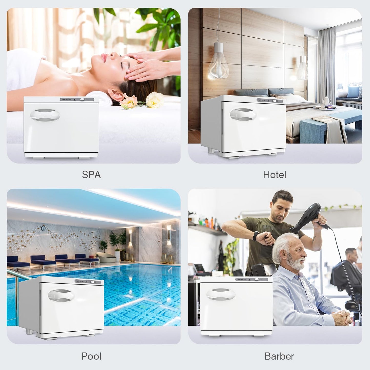Towel Warmer Cabinet - 8L Hot Spa Towel Heater for Facial, Hair & Salon Use | White