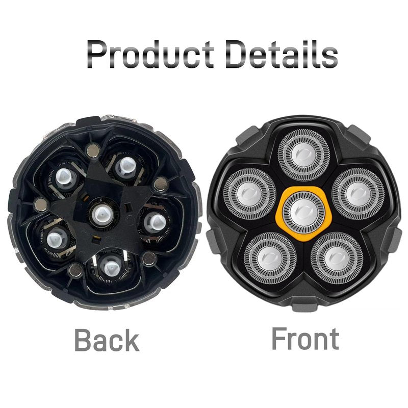 6D Magnetic Shaving Head Replacement Compatible with All 6D Magnetic Electric Razor.Magnetic Replacement Heads for Head Shavers for Bald Men.