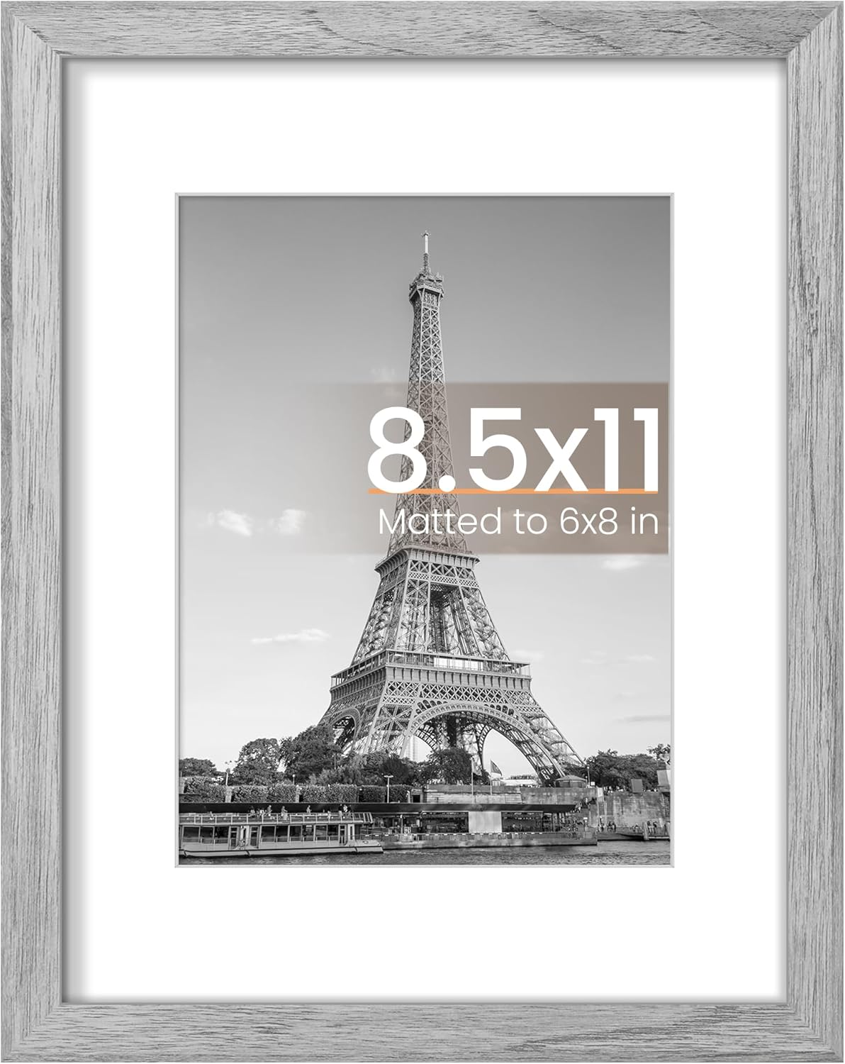 Upsimples 11x14 Picture Frame - Display 8x10 Photos with Mat or 11x14 Without Mat | Black Wall Hanging Frame