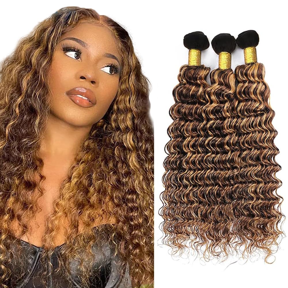 P427 Highlight Blonde Human Braiding Hair Deep Wave Bulk 14 14 14 Inch 150g/3 Bundles Light Honey Blonde Deep Wave Braids Human Hair Extensions