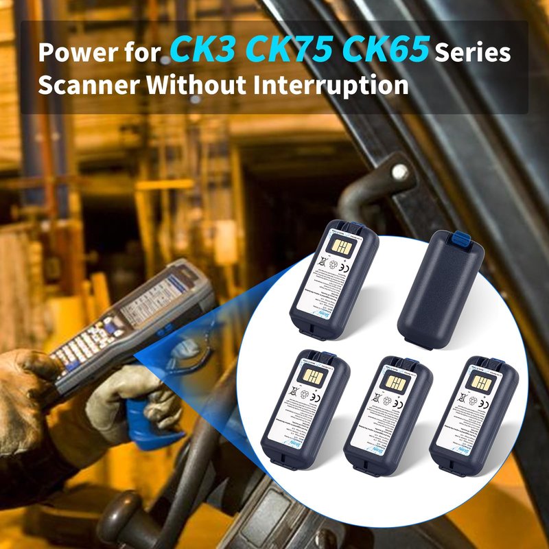 Sicimly CK71 CK75 Scanner Battery,for Honeywell CK75 CK70 CK71 CK3 CK65 CK3R CK3X CK3XR CK65-BTSC CK3N CK3B,318-063-001 318-034-034 AB18 Barcode Scanner.5200mah(5-Pack)