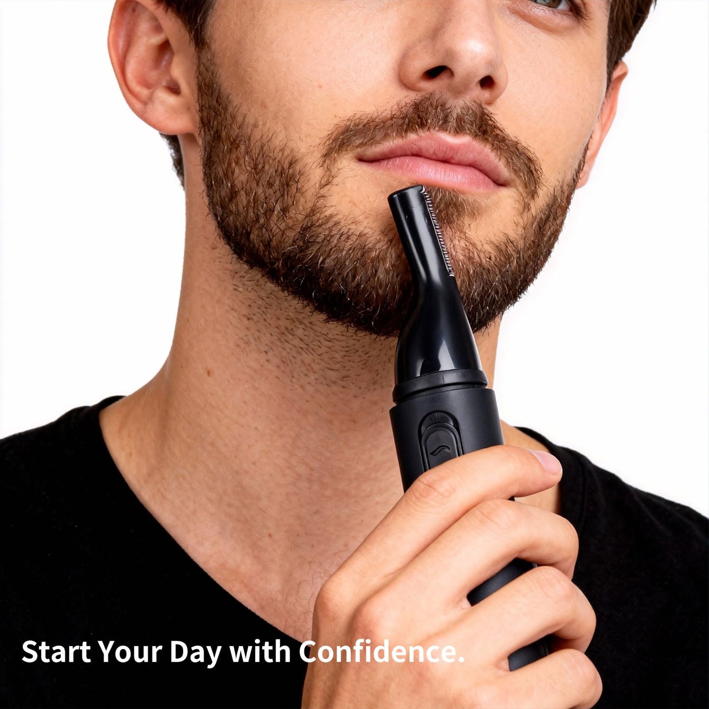 GERY Nose Hair Trimmer for Men & Women, 2 in 1 Eyebrow Trimmer with Dual Replaceable Heads, Nasal Hair Cutter, Painless Multifunctional Clipper, Facial Cleansing & Skin Care Kit, USB Rechargeable
