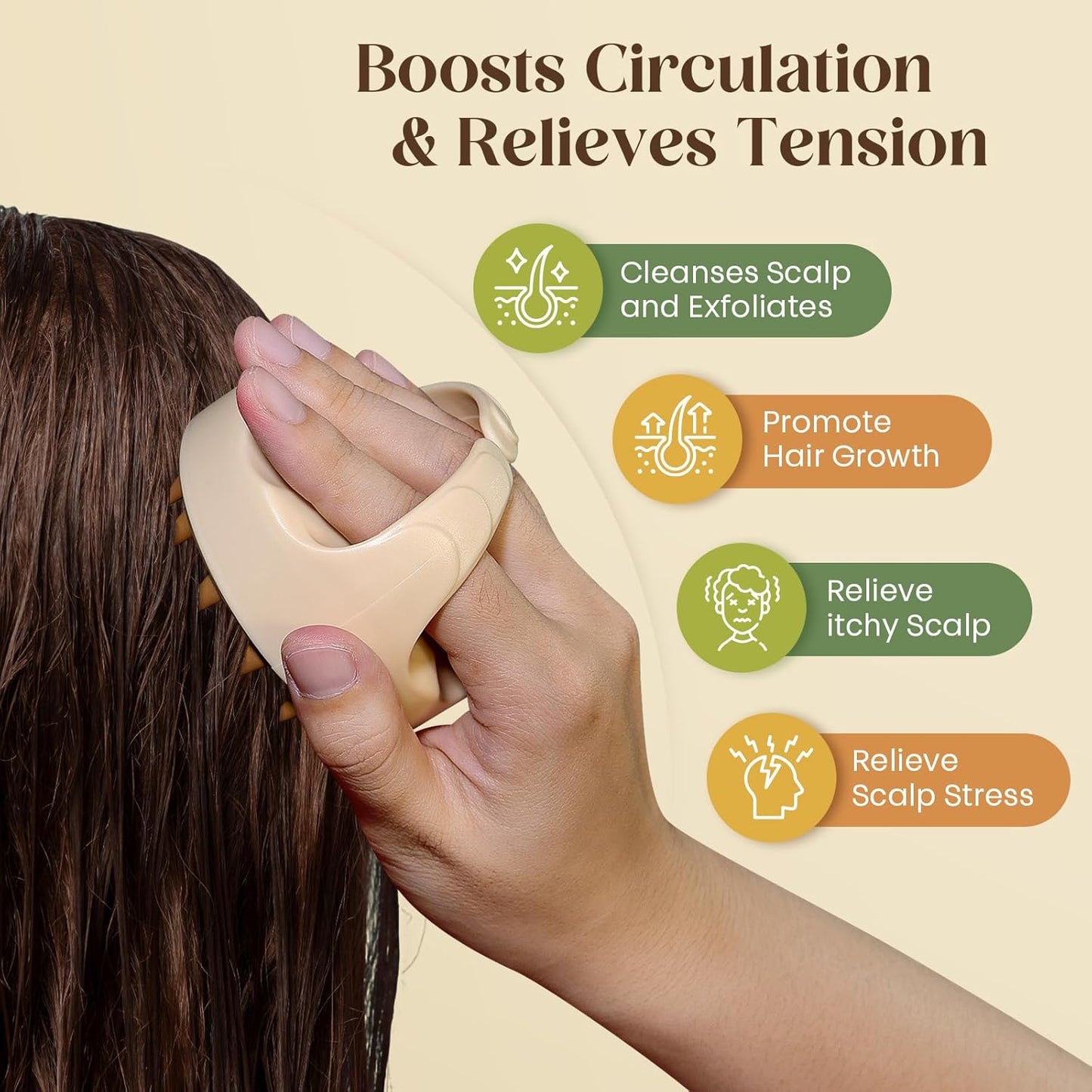 Rosemary & Castor Hair Growth Oil Set - Strengthens & Moisturizes Hair | Scalp Massager Included - 4.0 oz
