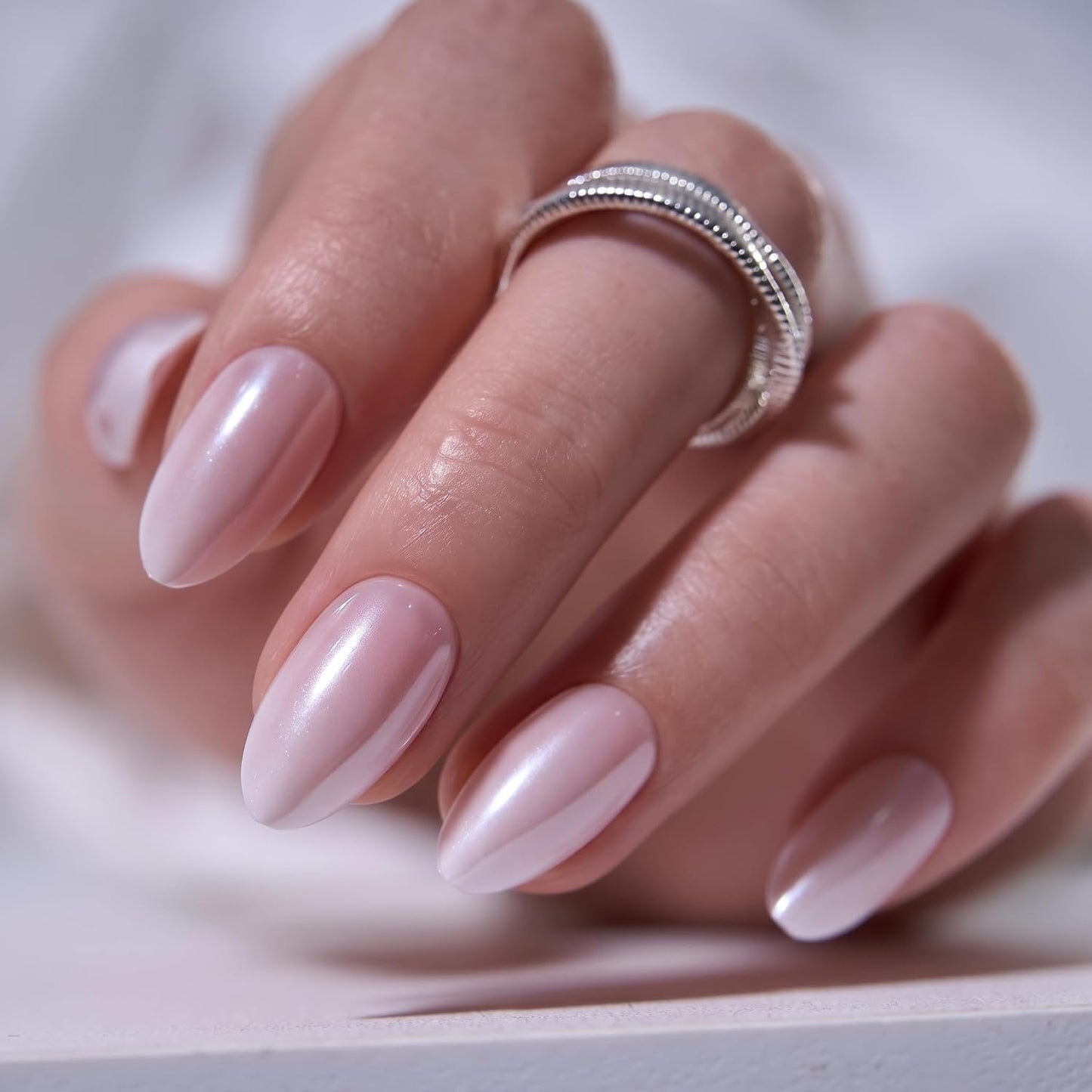 CurvLife Soft Gel Almond Press-On Nails - 30 Pcs Reusable Fake Nail Tips for Salon-Quality At-Home Manicure | Golden Poise